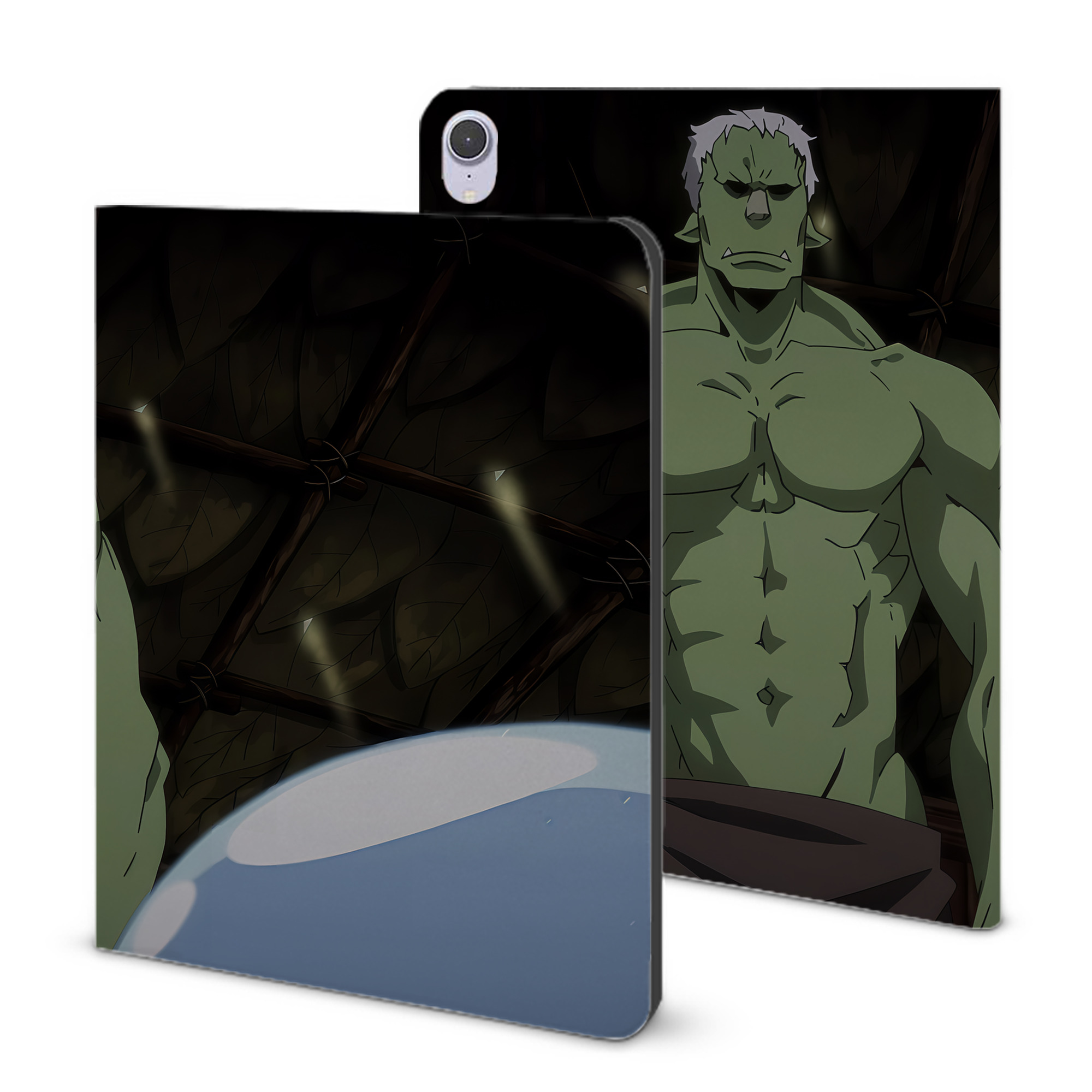 （画像用） 転スラ Regarding Reincarnated to Slime IPad ケース ブック型 PUレザー TPU 耐衝撃 軽量 薄型 ペン収納なし 全面保護 IPad 各モデル対応